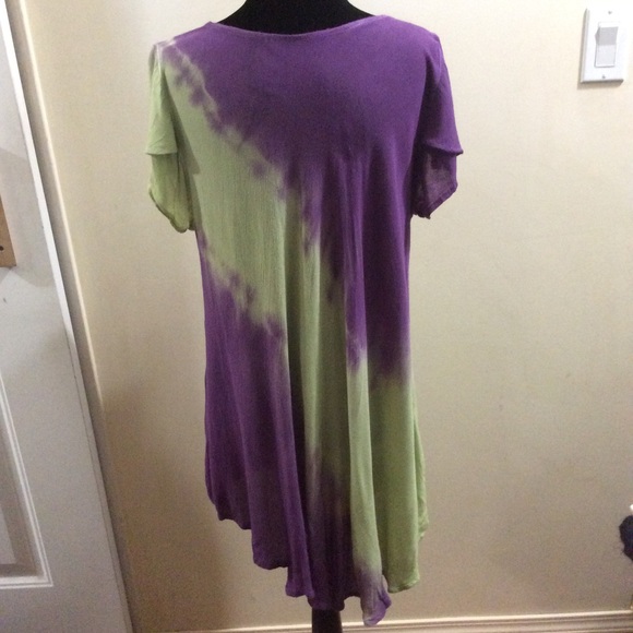 Asymmetrical tie dye dress / cover up - Picture 2 of 8